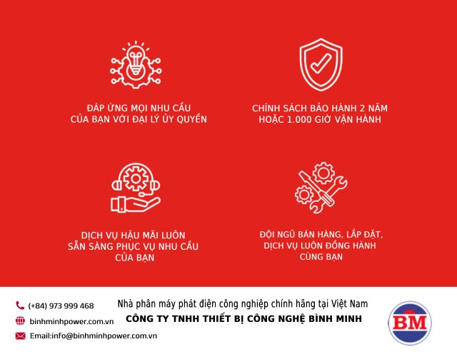 Bình Minh Group bán máy phát điện công nghiệp kèm dịch vụ trọn gói