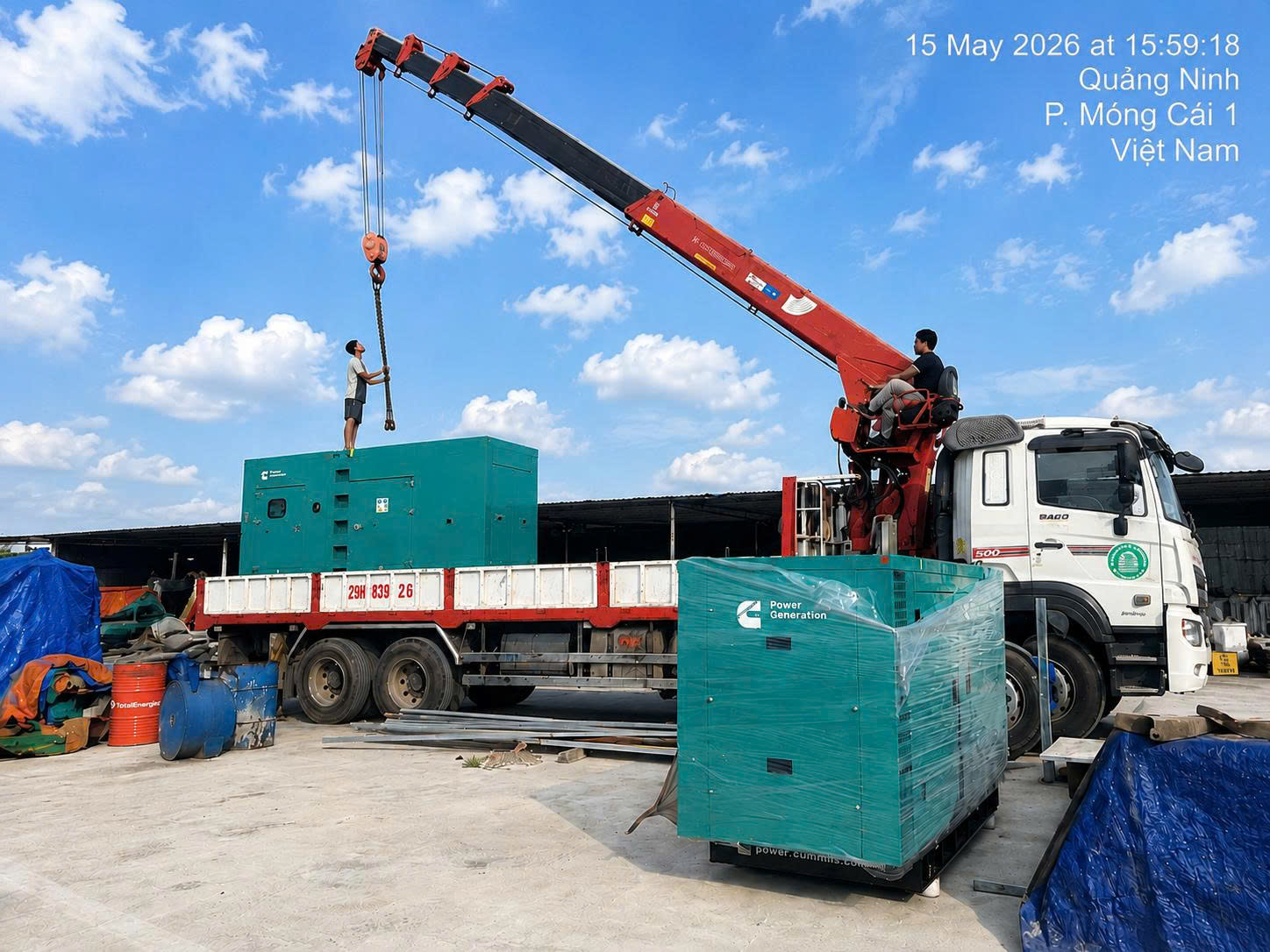 Bàn giao máy phát điện Cummins tại Móng Cái Quảng Ninh